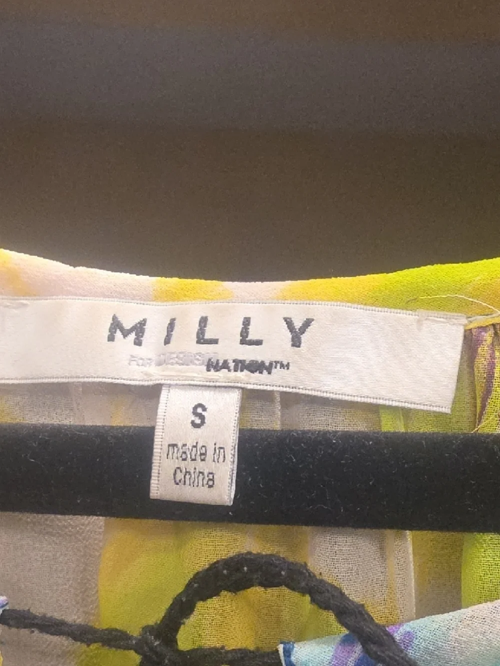Milly Oversized S Multicolor Ikat-Print Peasant Blouse Yellow, Blue, Pink, Coral